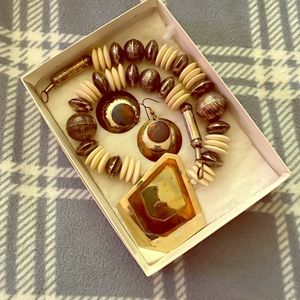 Boho necklace with earrings